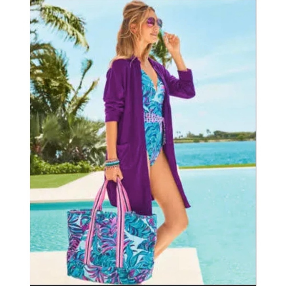 EUC Lilly Pulitzer natalie cover up or tunic terry purple berry